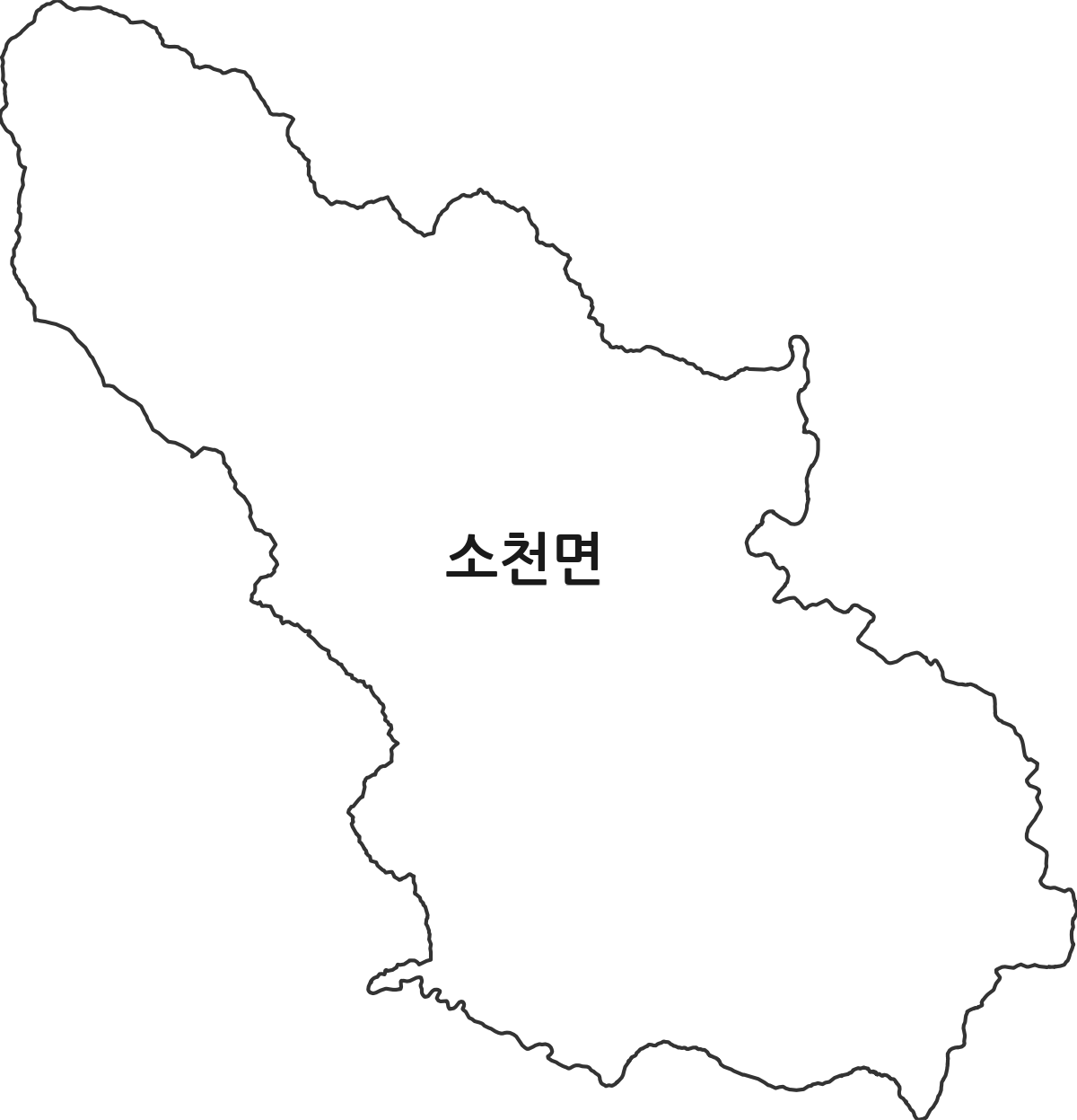 경상북도 봉화군 소천면 법정동 행정구역 경계 지도