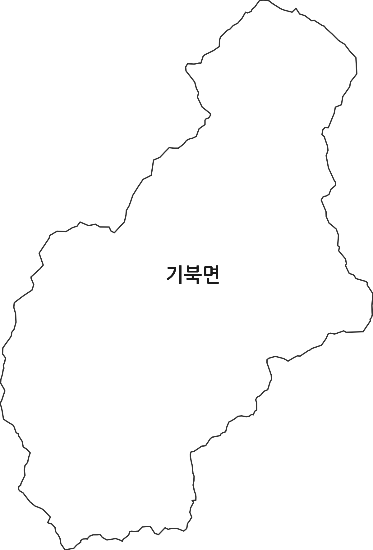 경상북도 포항시 북구 기북면 행정동 행정구역 경계 지도
