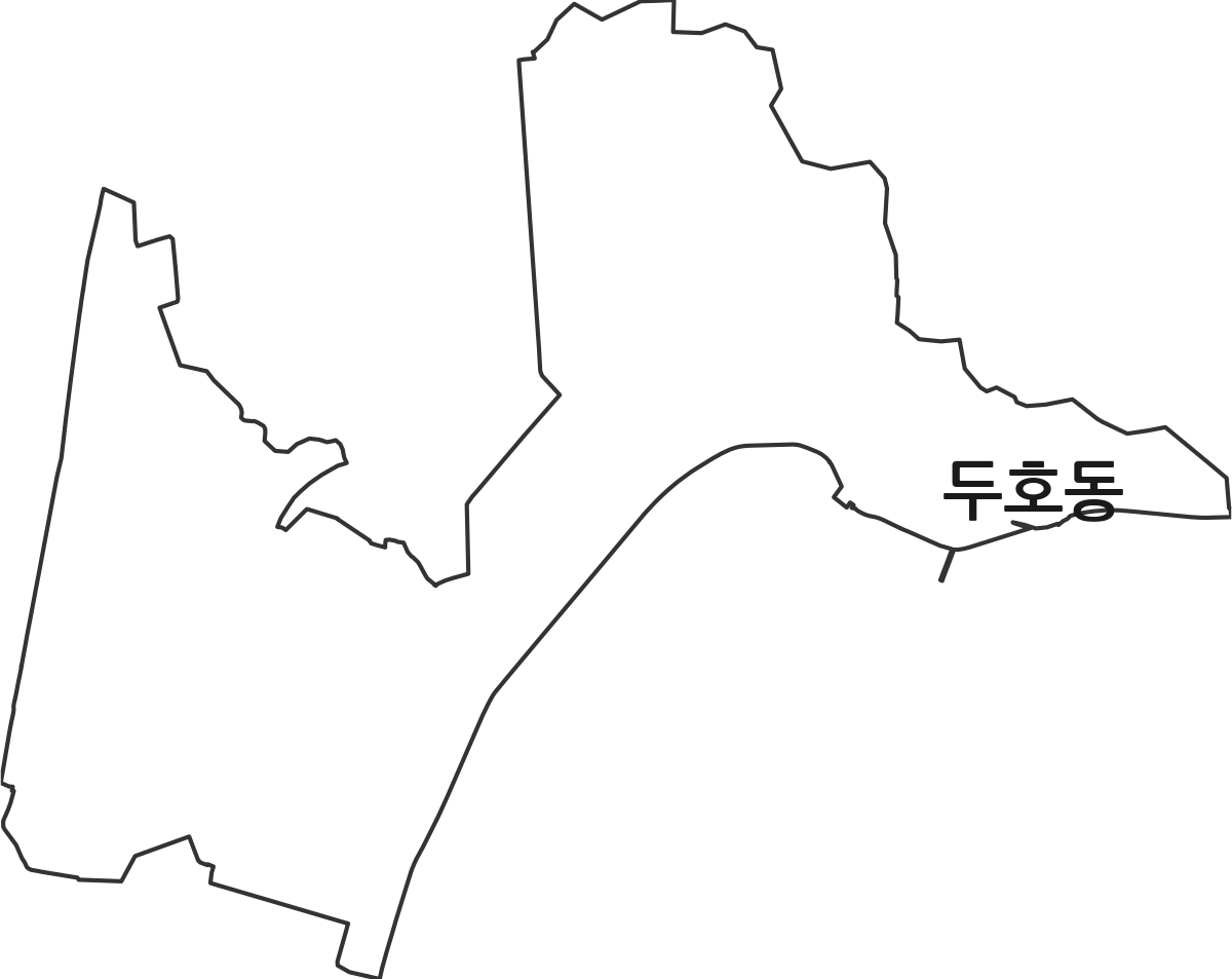 경상북도 포항시 북구 두호동 행정동 행정구역 경계 지도