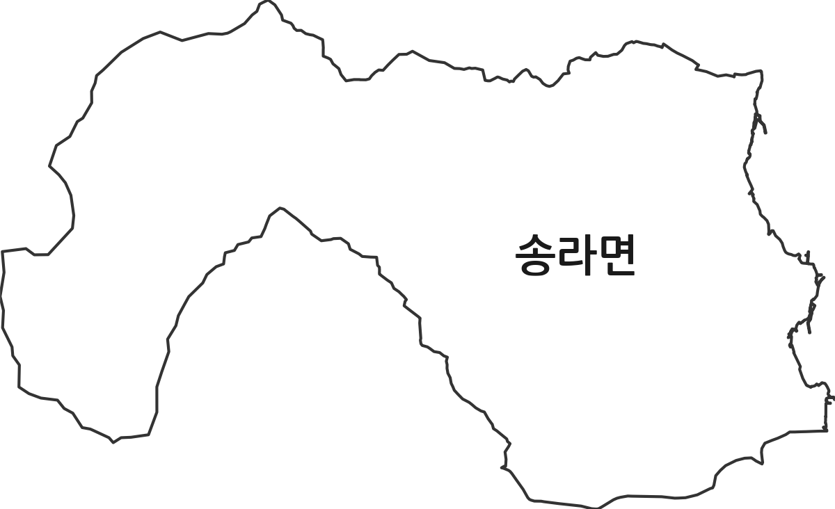 경상북도 포항시 북구 송라면 행정동 행정구역 경계 지도