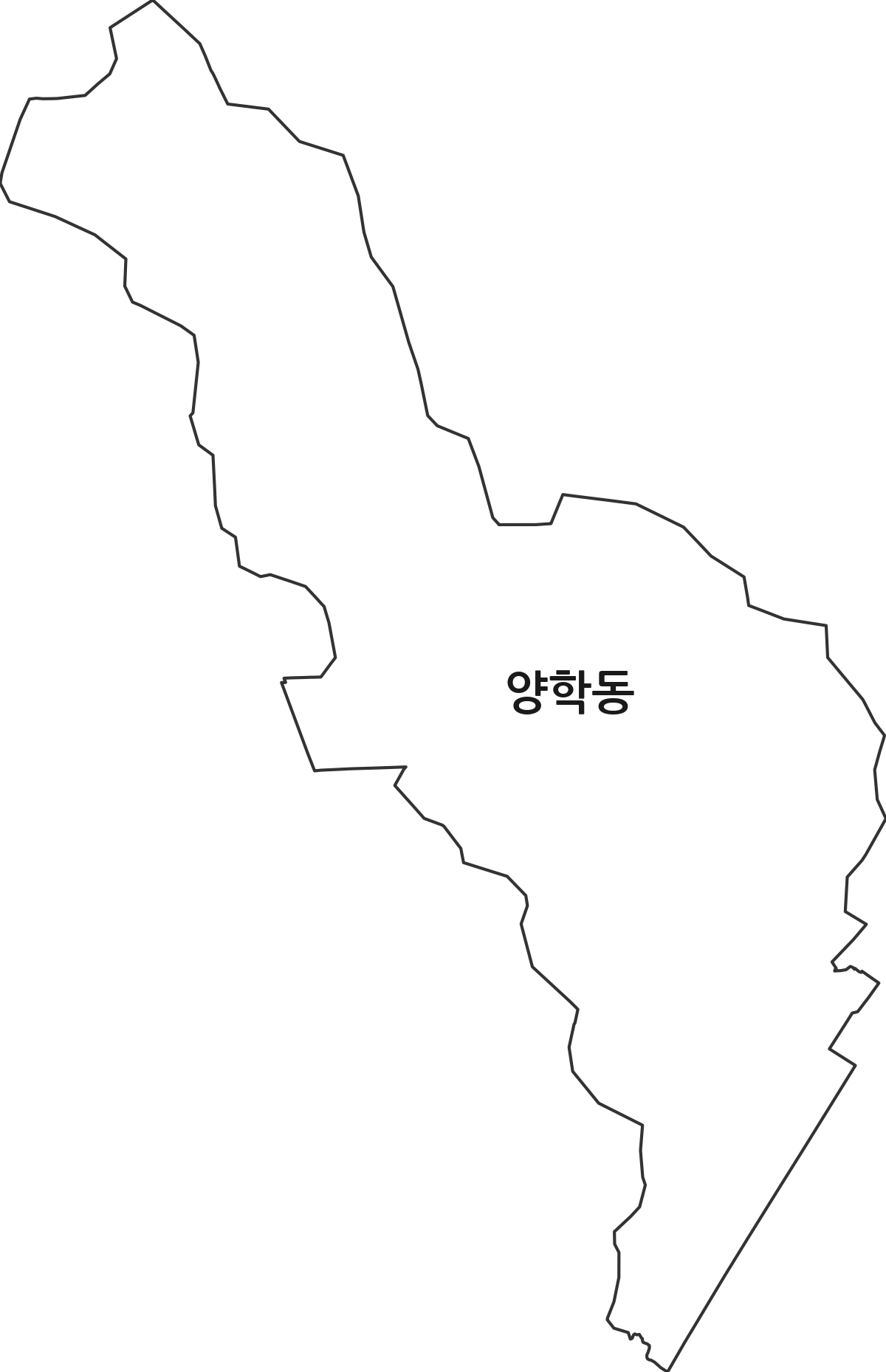 경상북도 포항시 북구 양학동 행정동 행정구역 경계 지도