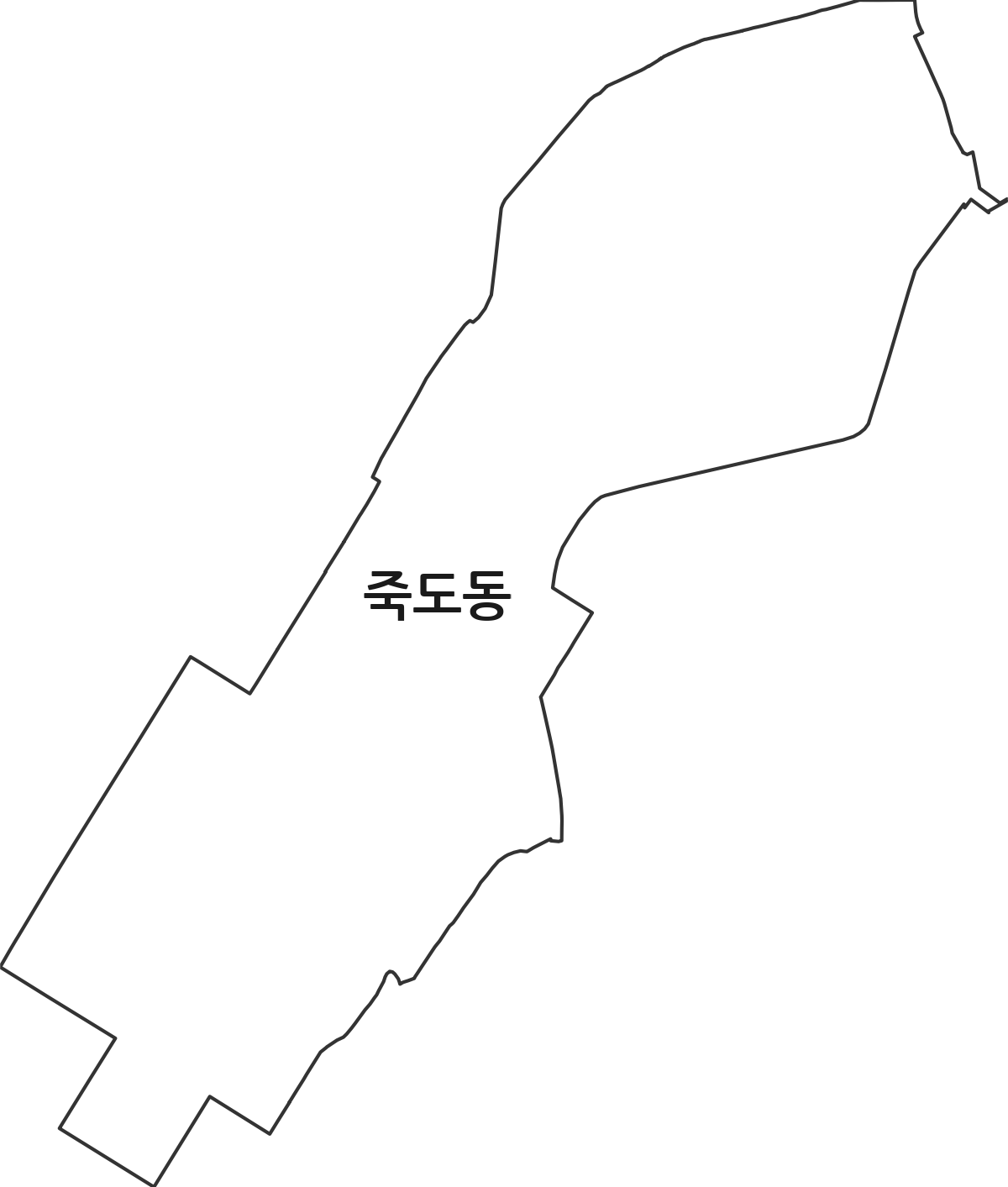 경상북도 포항시 북구 죽도동 행정동 행정구역 경계 지도