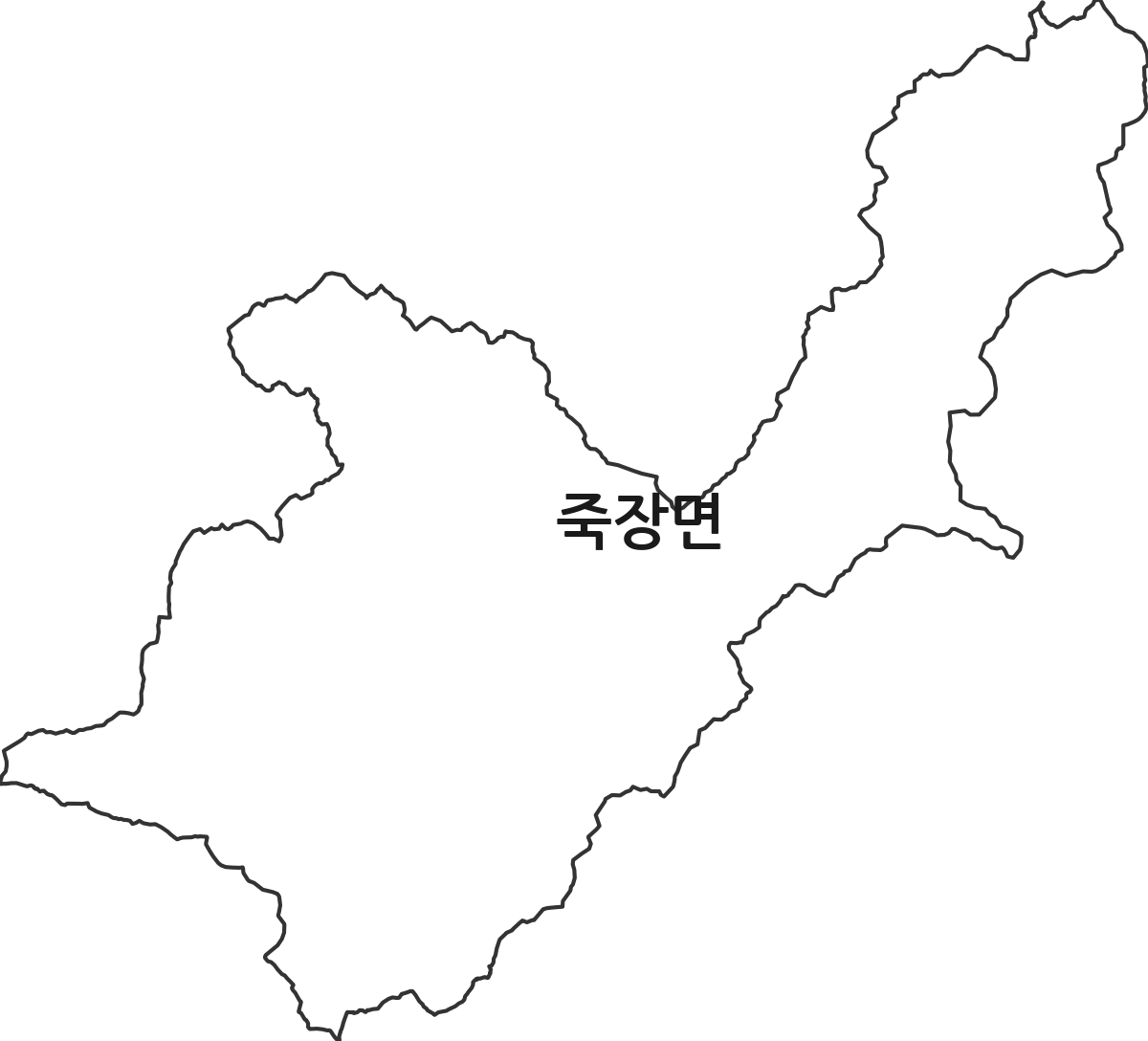 경상북도 포항시 북구 죽장면 행정동 행정구역 경계 지도