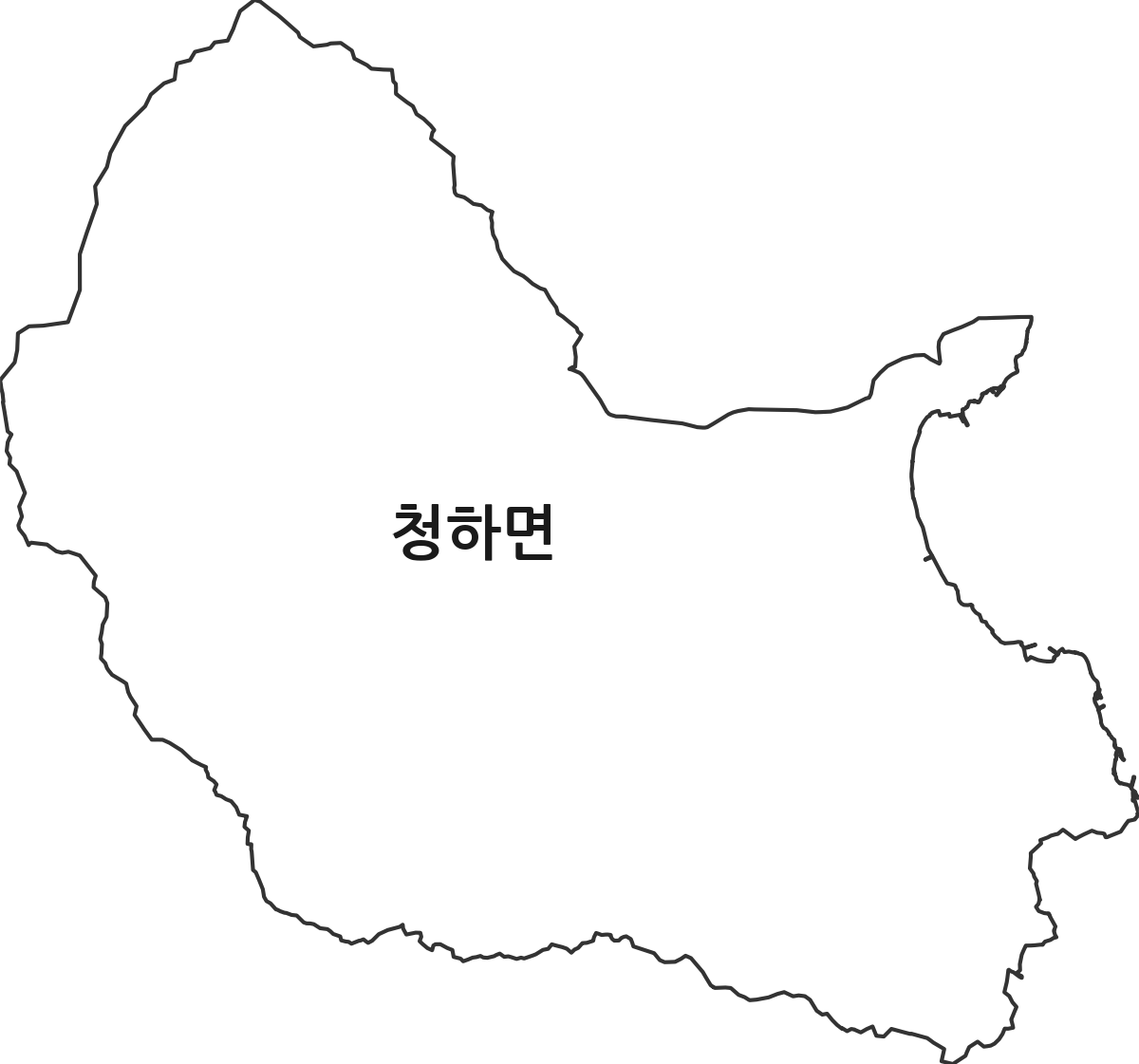 경상북도 포항시 북구 청하면 행정동 행정구역 경계 지도