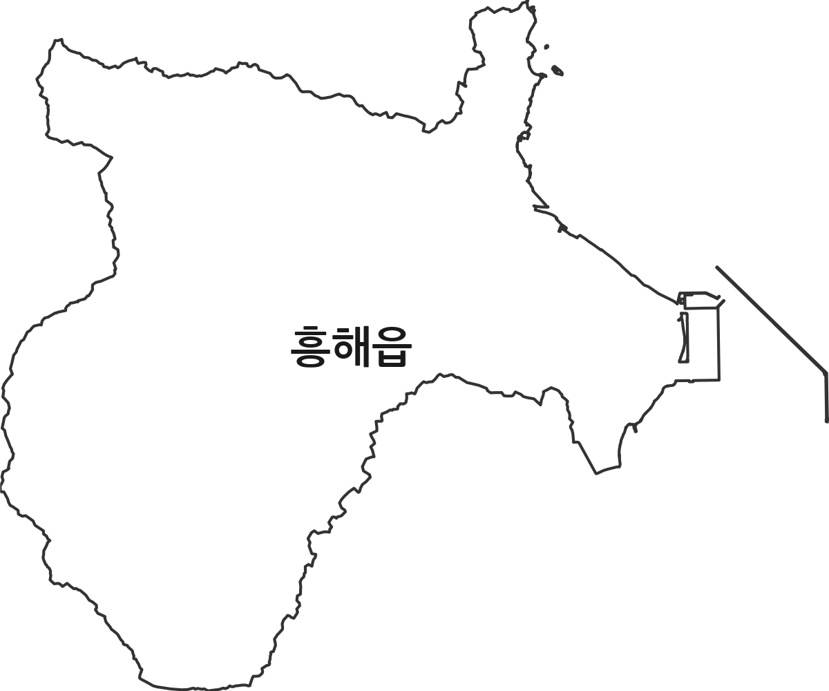 경상북도 포항시 북구 흥해읍 행정동 행정구역 경계 지도