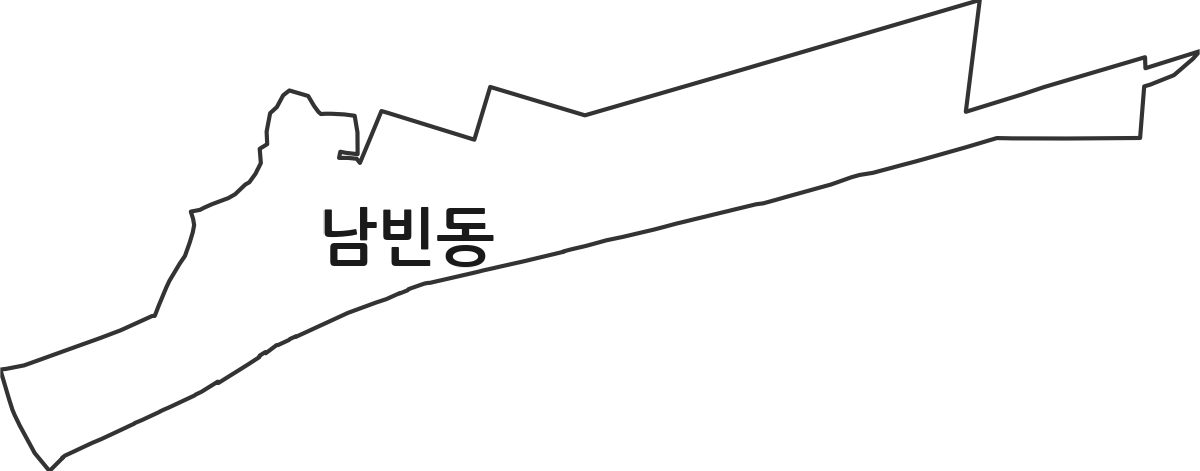 경상북도 포항시 북구 남빈동 법정동 행정구역 경계 지도