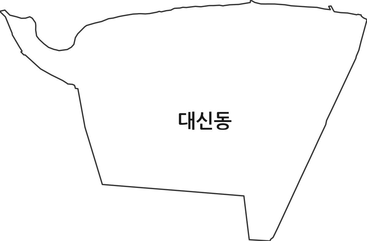 경상북도 포항시 북구 대신동 법정동 행정구역 경계 지도