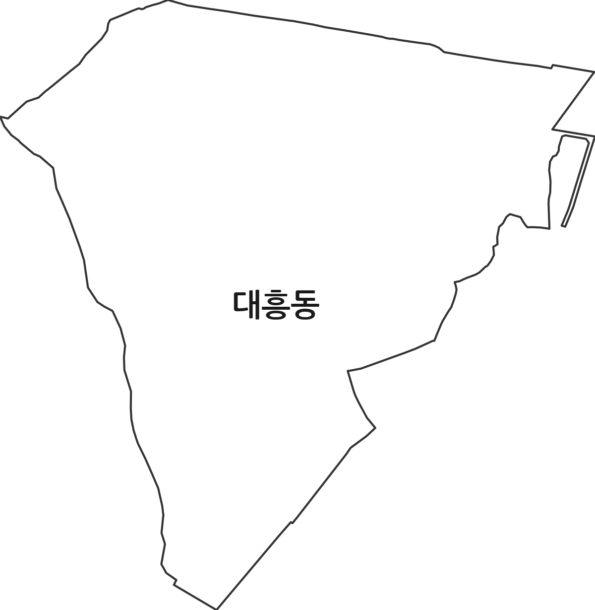 경상북도 포항시 북구 대흥동 법정동 행정구역 경계 지도