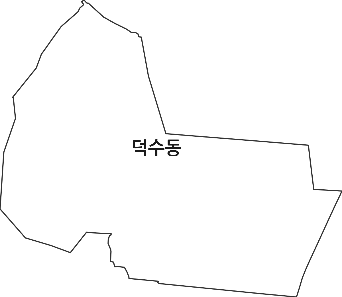 경상북도 포항시 북구 덕수동 법정동 행정구역 경계 지도