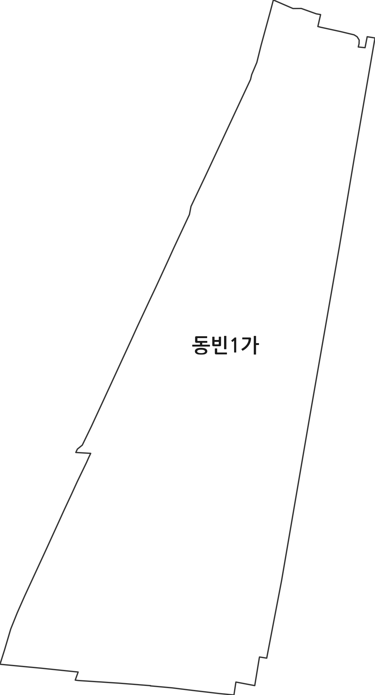 경상북도 포항시 북구 동빈1가 법정동 행정구역 경계 지도
