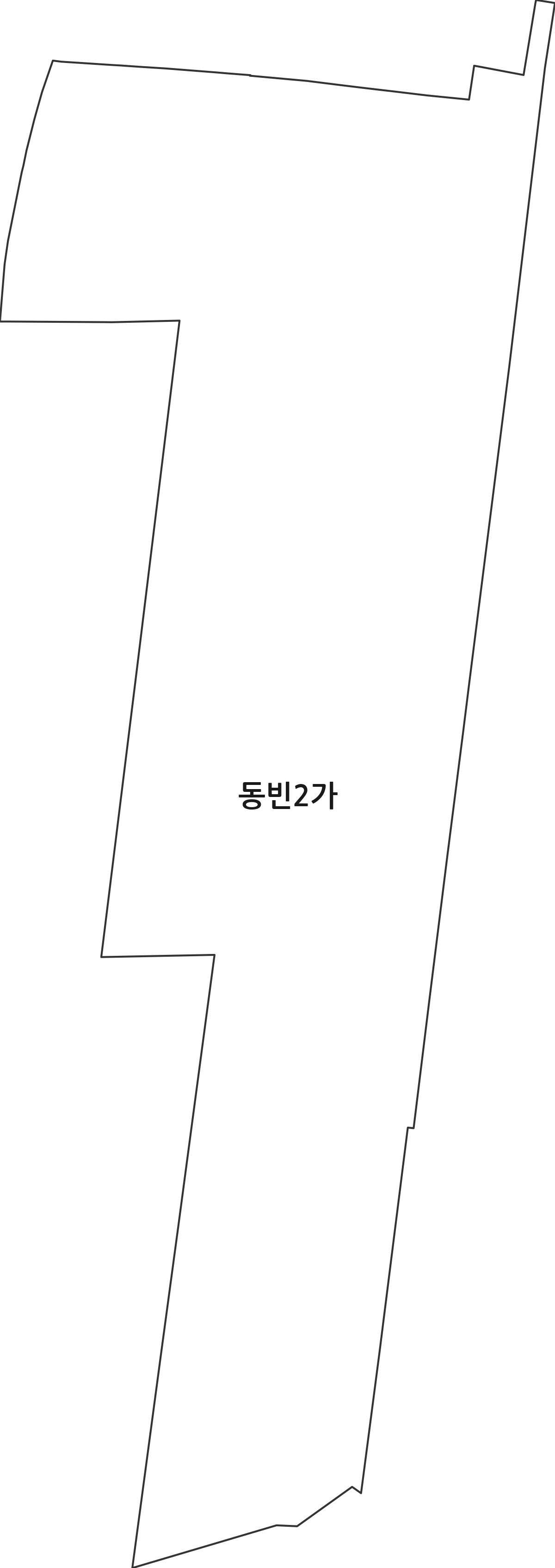 경상북도 포항시 북구 동빈2가 법정동 행정구역 경계 지도