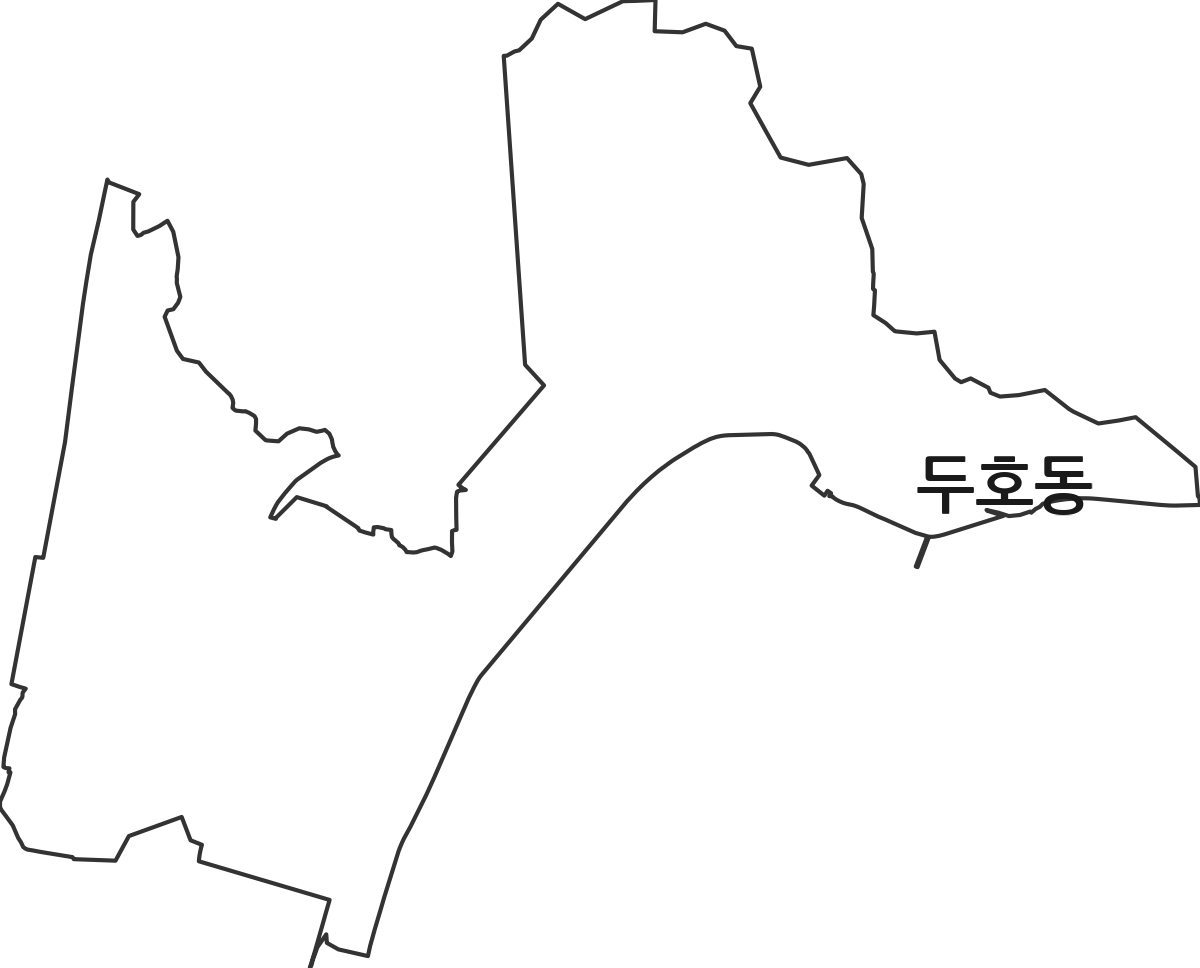 경상북도 포항시 북구 두호동 법정동 행정구역 경계 지도