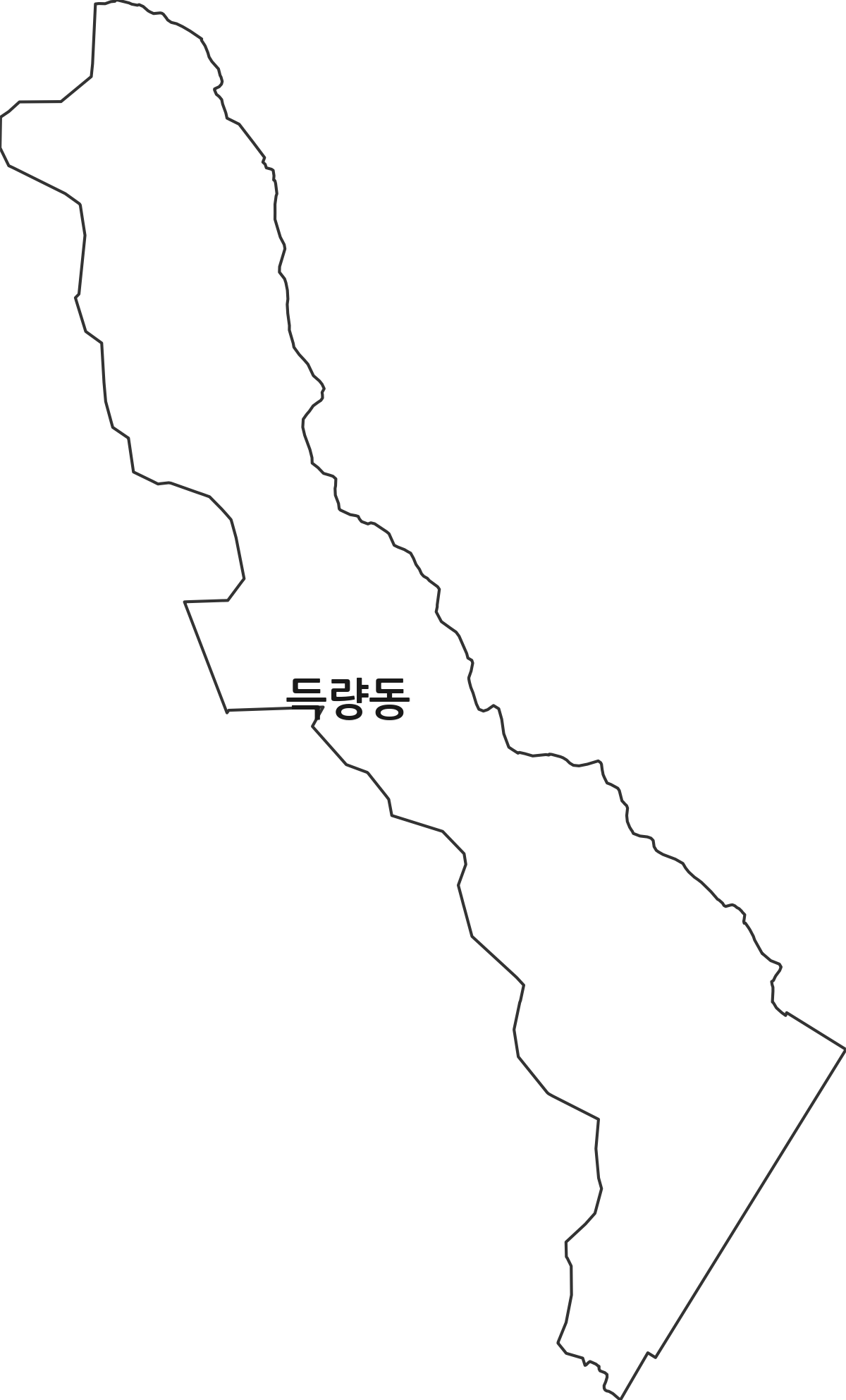 경상북도 포항시 북구 득량동 법정동 행정구역 경계 지도