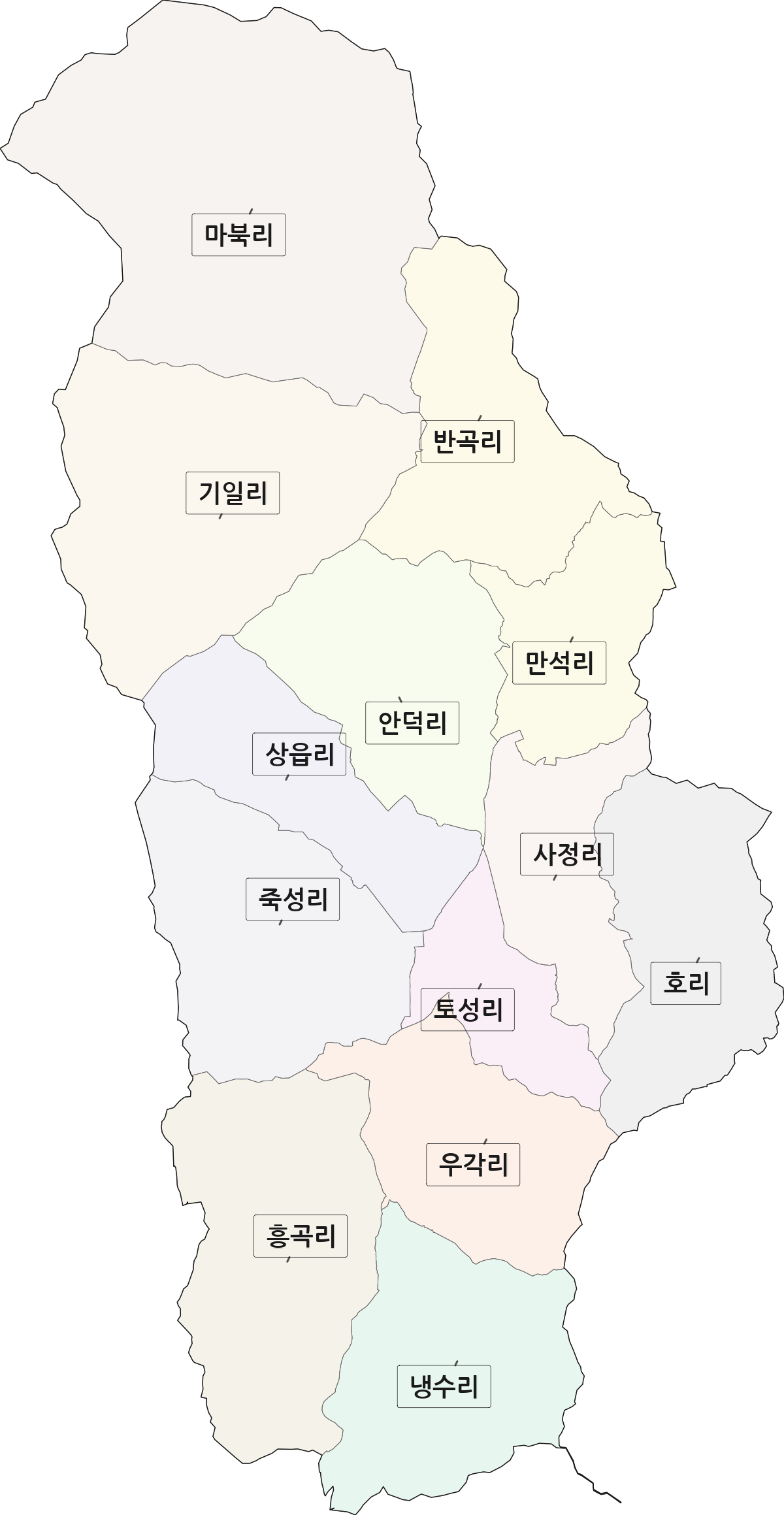경상북도 포항시 북구 신광면 법정동 리 구분 행정구역 경계 지도