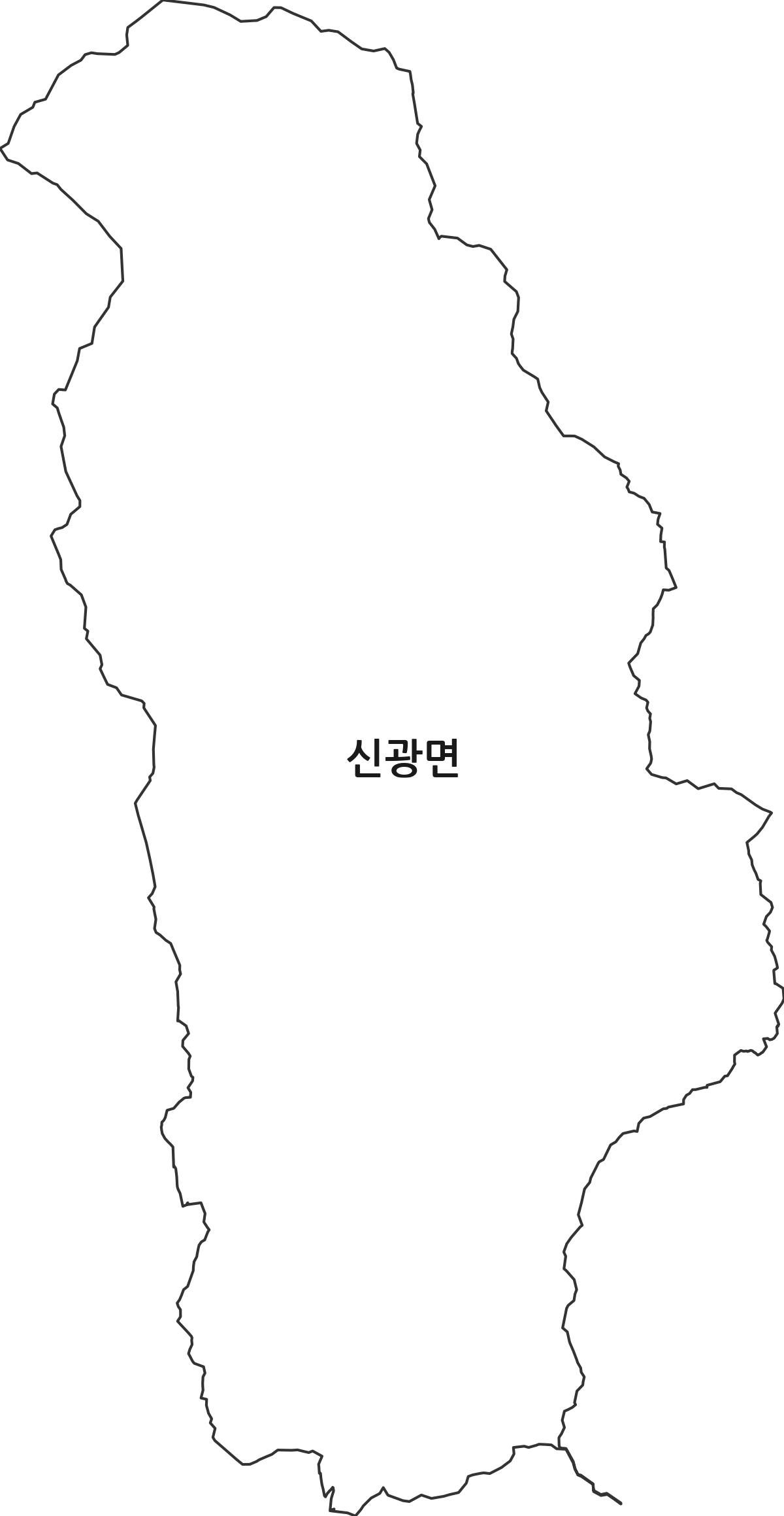 경상북도 포항시 북구 신광면 법정동 행정구역 경계 지도
