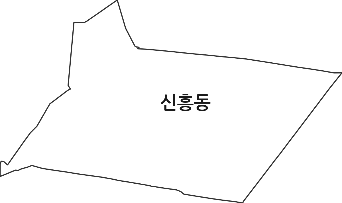 경상북도 포항시 북구 신흥동 법정동 행정구역 경계 지도