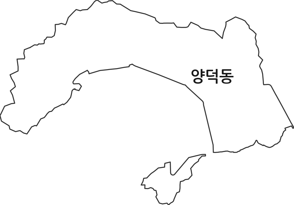 경상북도 포항시 북구 양덕동 법정동 행정구역 경계 지도