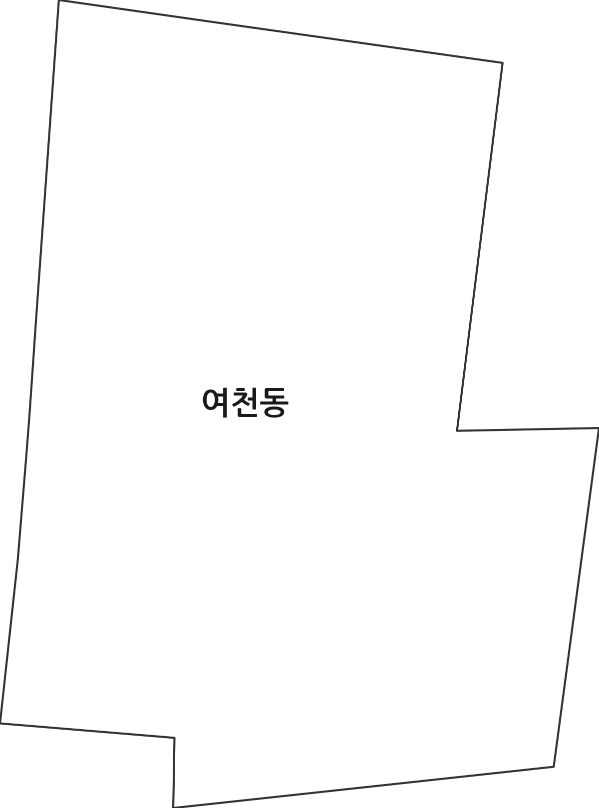 경상북도 포항시 북구 여천동 법정동 행정구역 경계 지도