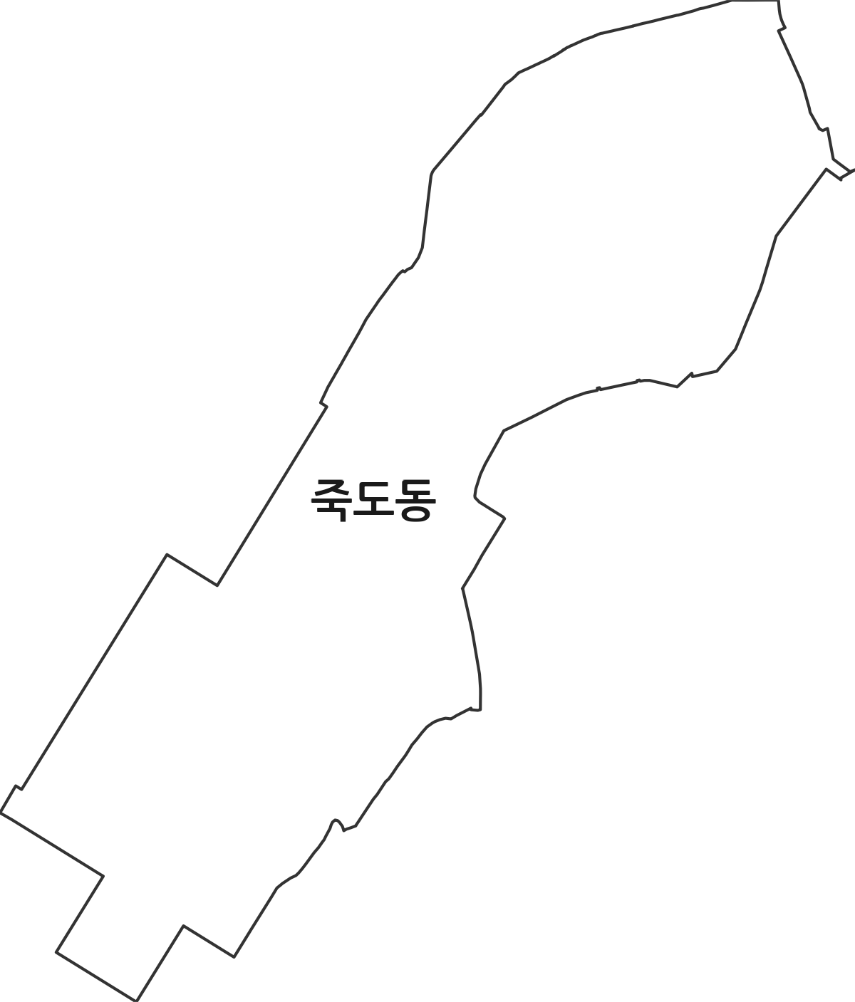 경상북도 포항시 북구 죽도동 법정동 행정구역 경계 지도