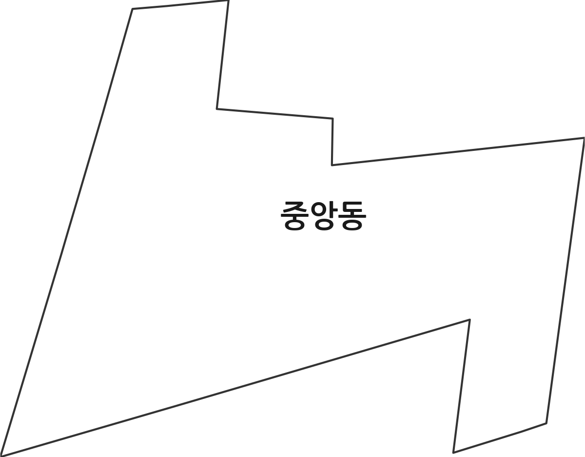 경상북도 포항시 북구 중앙동 법정동 행정구역 경계 지도