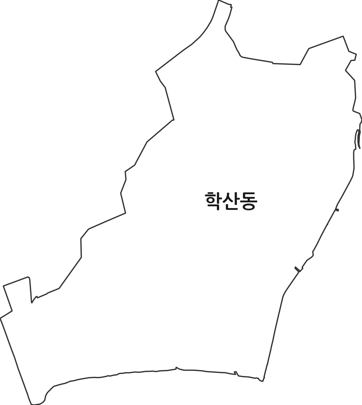경상북도 포항시 북구 학산동 법정동 행정구역 경계 지도