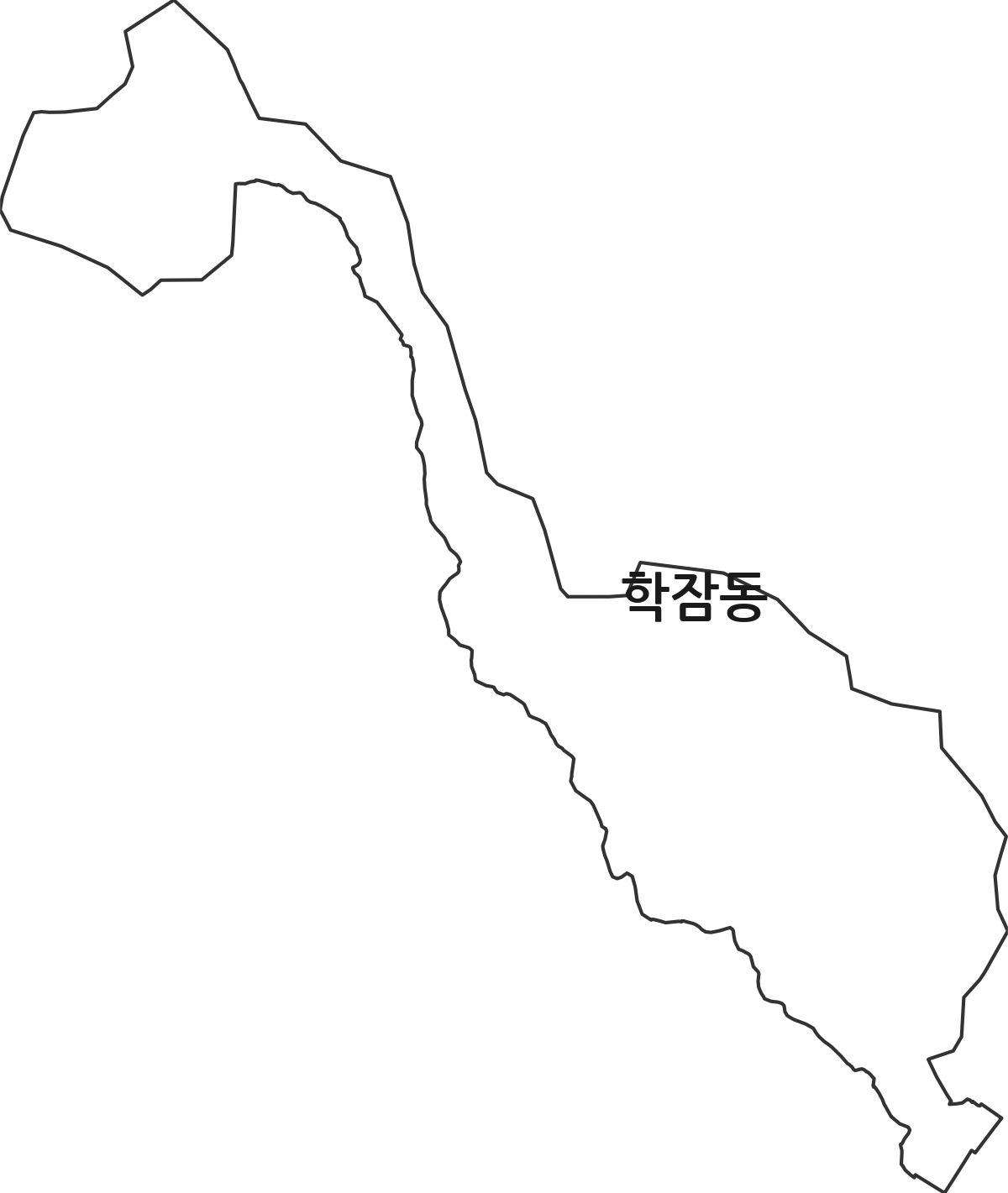 경상북도 포항시 북구 학잠동 법정동 행정구역 경계 지도