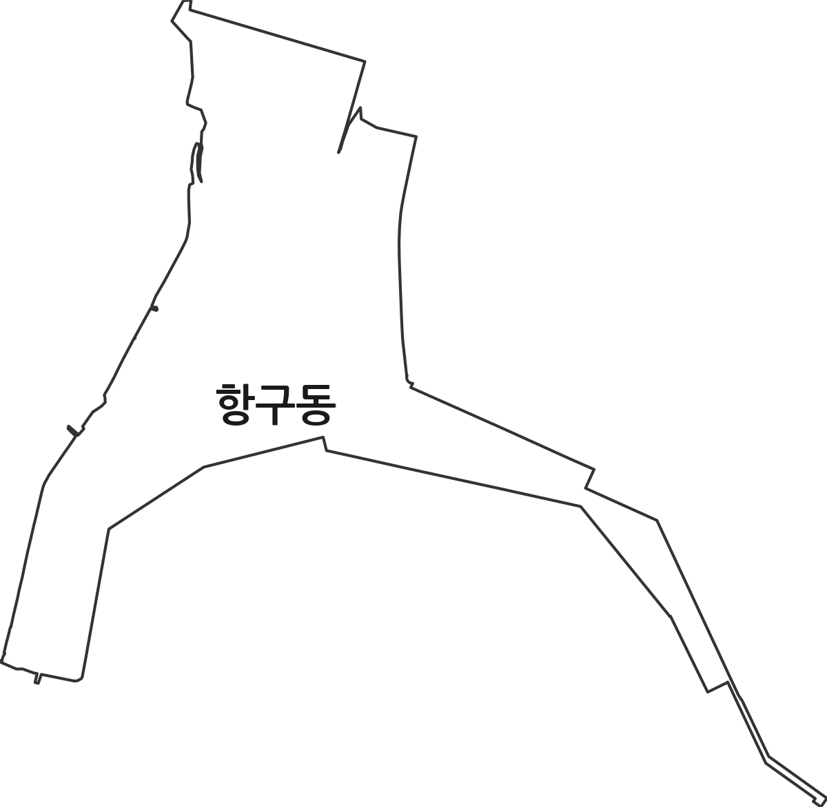 경상북도 포항시 북구 항구동 법정동 행정구역 경계 지도