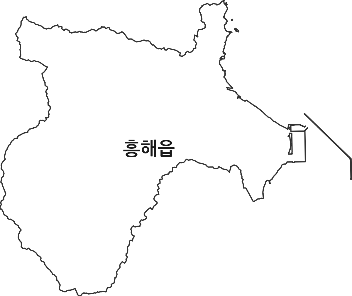 경상북도 포항시 북구 흥해읍 법정동 행정구역 경계 지도