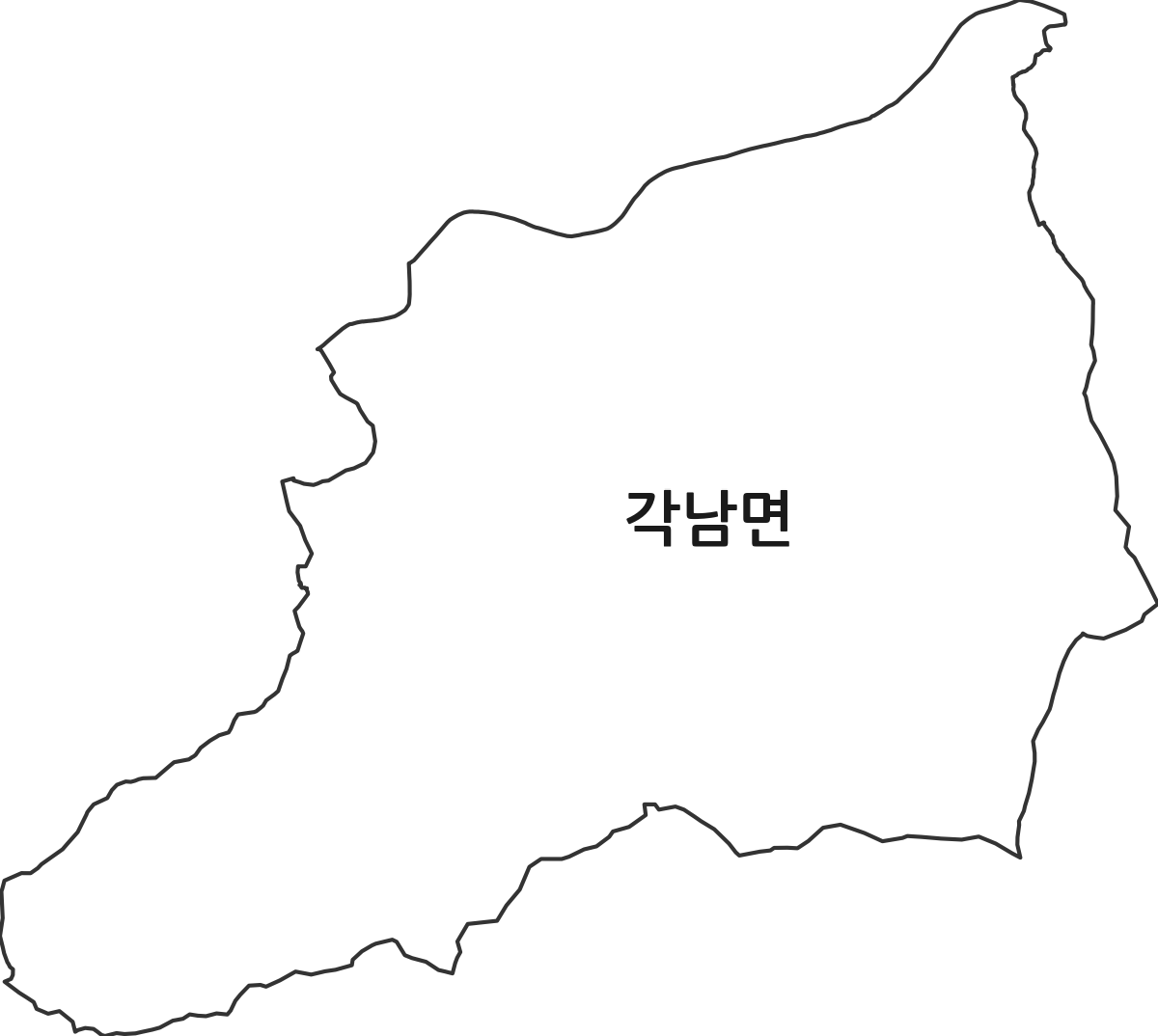 경상북도 청도군 각남면 행정동 행정구역 경계 지도