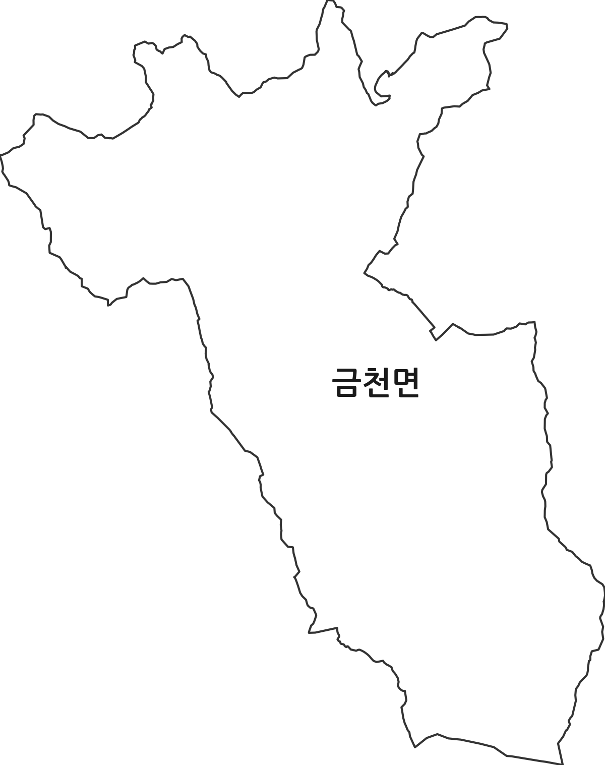 경상북도 청도군 금천면 행정동 행정구역 경계 지도