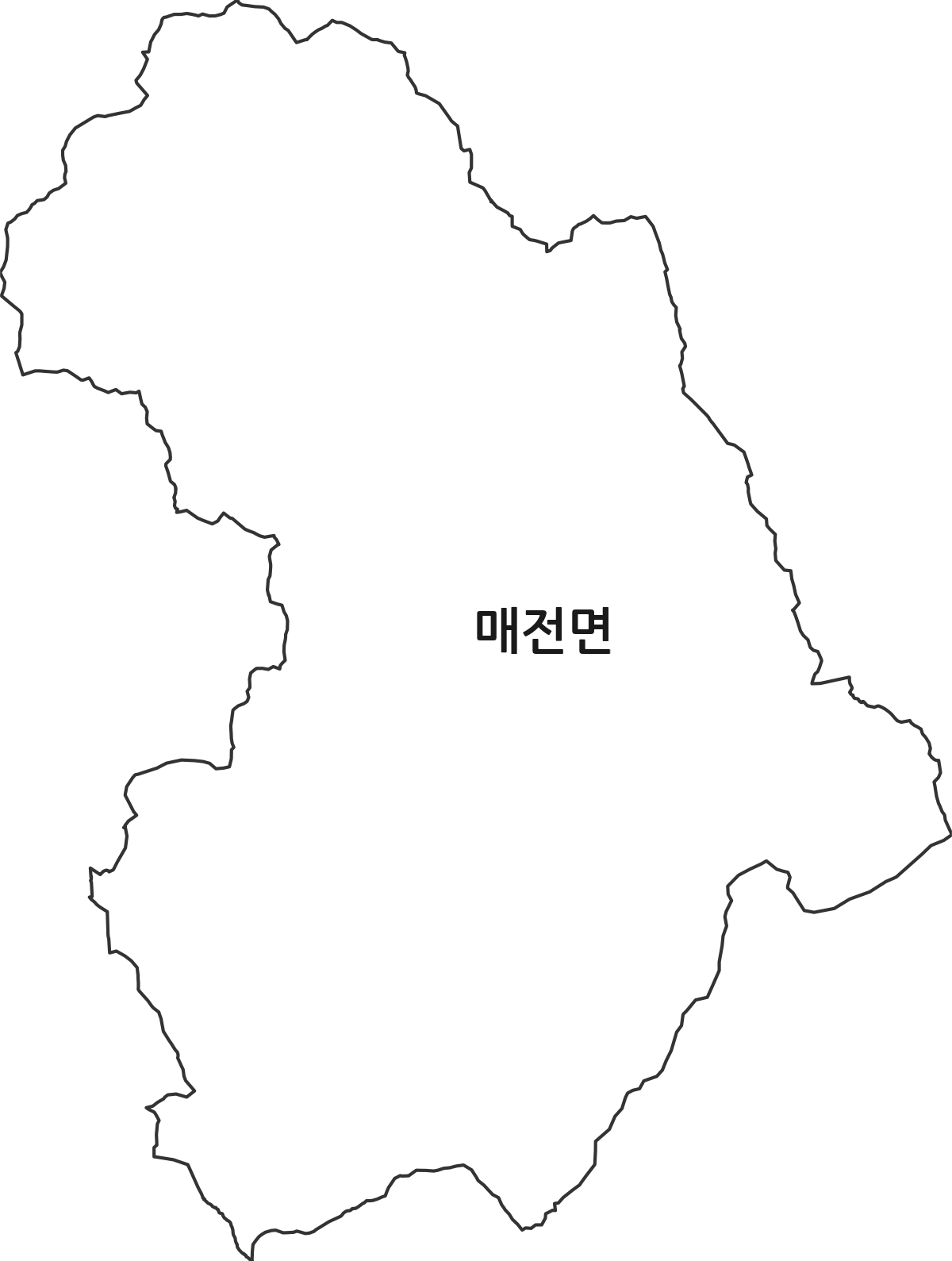 경상북도 청도군 매전면 행정동 행정구역 경계 지도