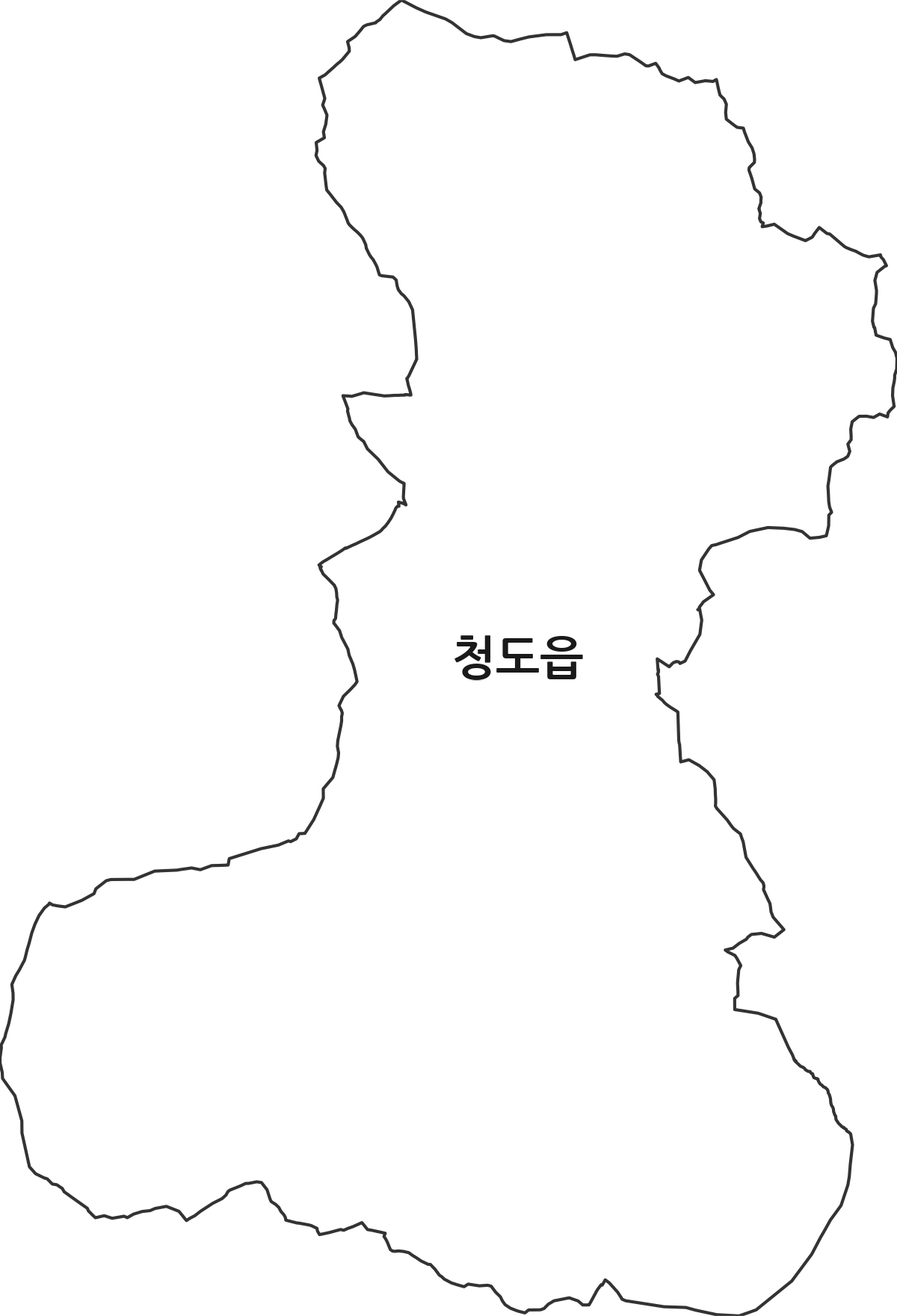 경상북도 청도군 청도읍 행정동 행정구역 경계 지도
