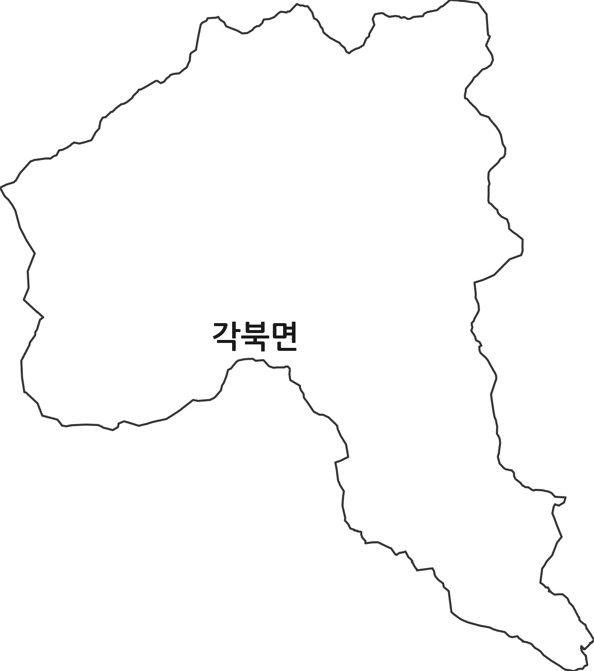 경상북도 청도군 각북면 법정동 행정구역 경계 지도