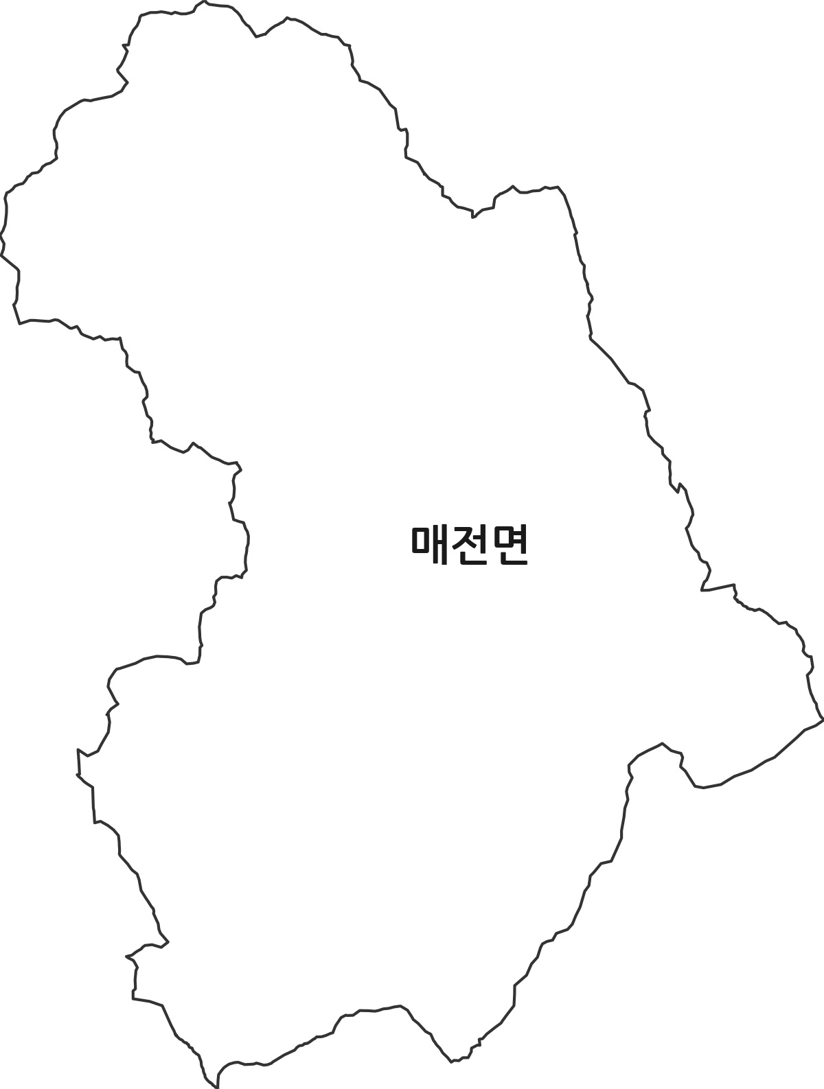 경상북도 청도군 매전면 법정동 행정구역 경계 지도
