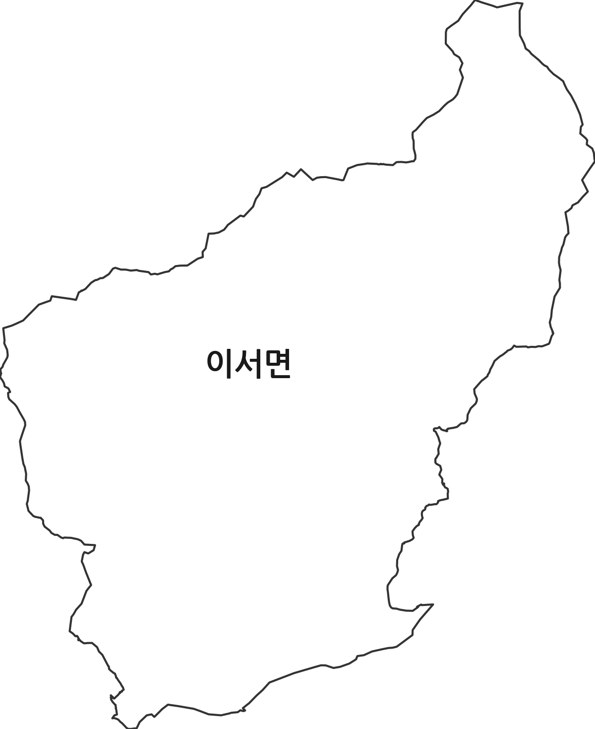 경상북도 청도군 이서면 법정동 행정구역 경계 지도