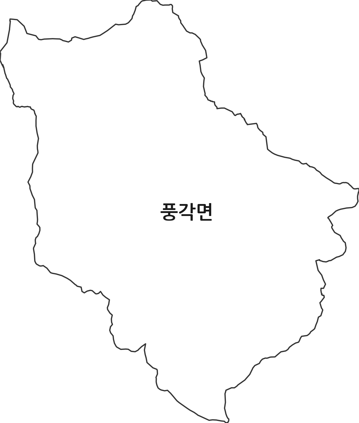 경상북도 청도군 풍각면 법정동 행정구역 경계 지도