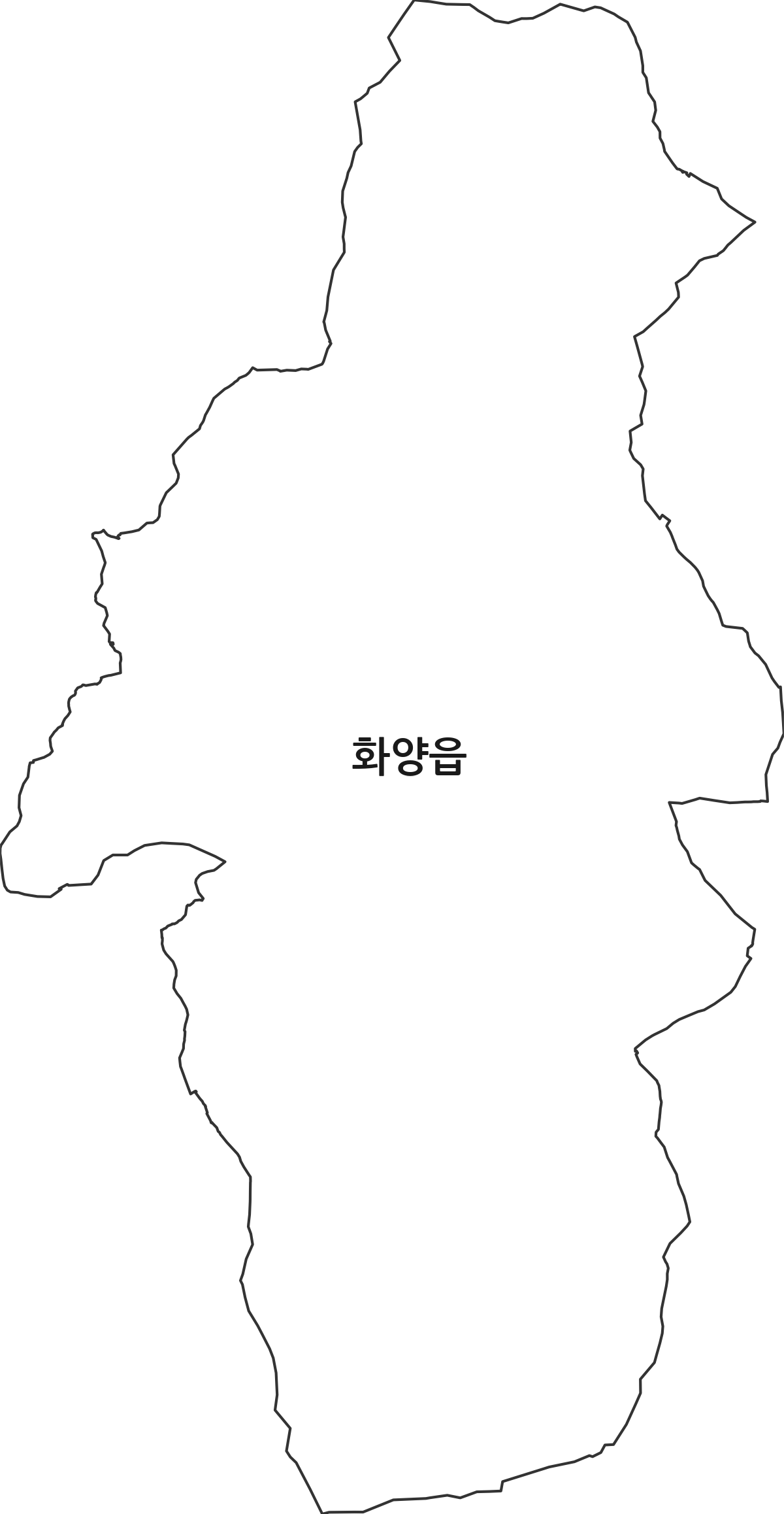 경상북도 청도군 화양읍 법정동 행정구역 경계 지도