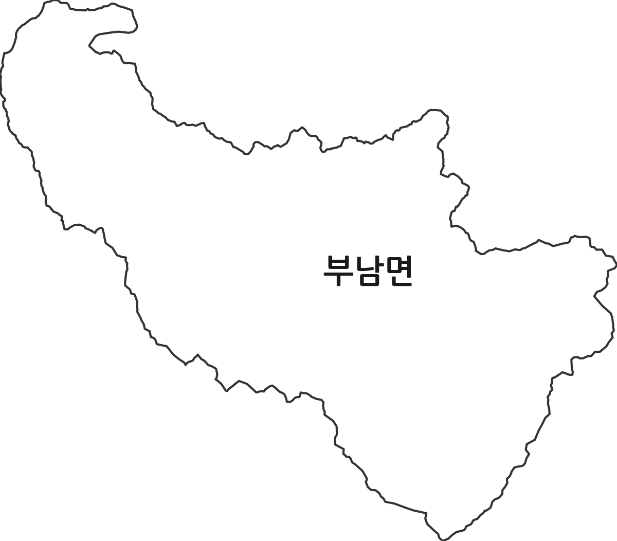 경상북도 청송군 부남면 행정동 행정구역 경계 지도