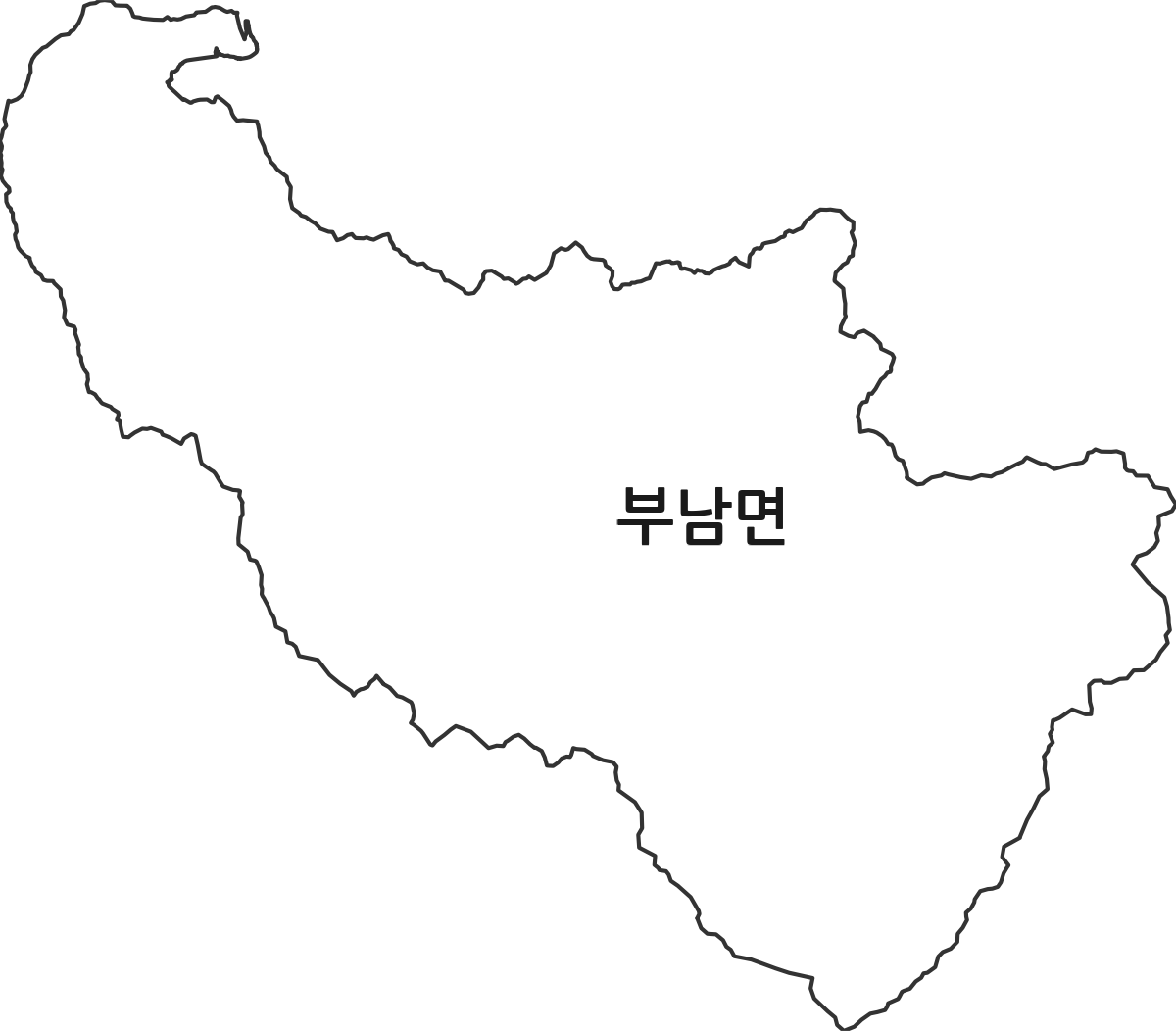 경상북도 청송군 부남면 법정동 행정구역 경계 지도