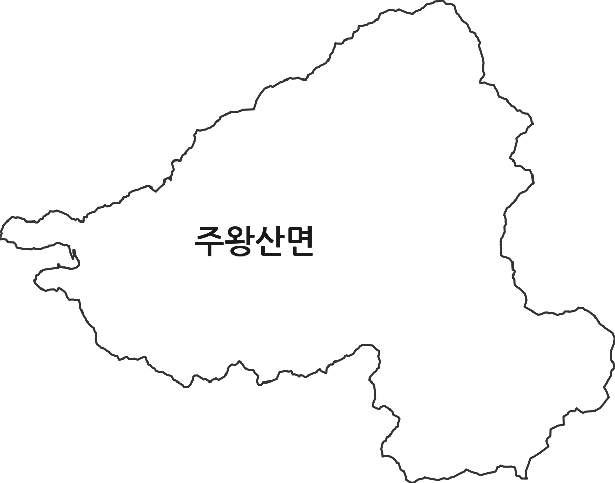 경상북도 청송군 주왕산면 법정동 행정구역 경계 지도