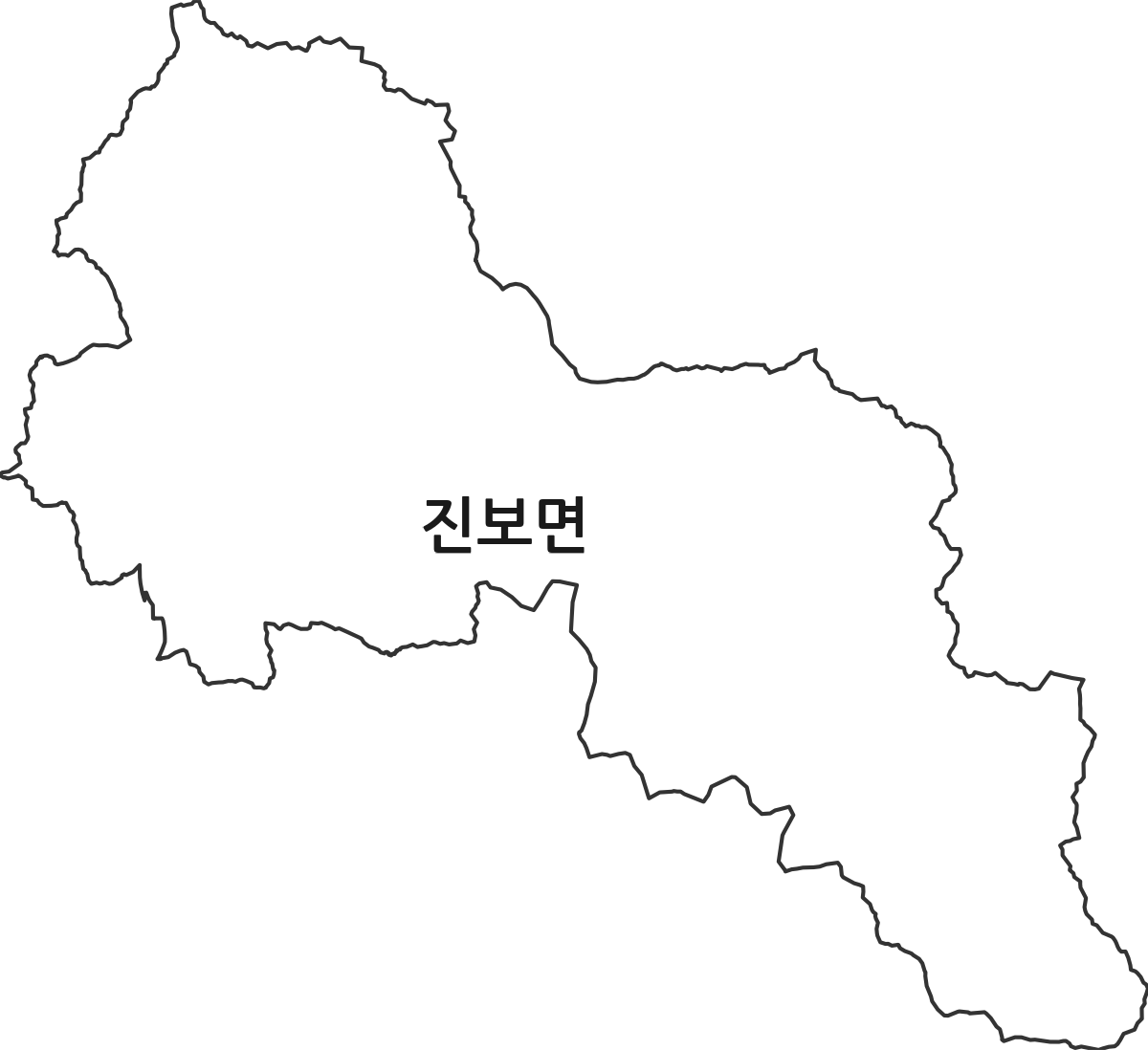 경상북도 청송군 진보면 법정동 행정구역 경계 지도