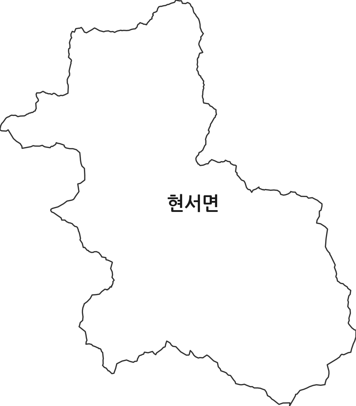 경상북도 청송군 현서면 법정동 행정구역 경계 지도