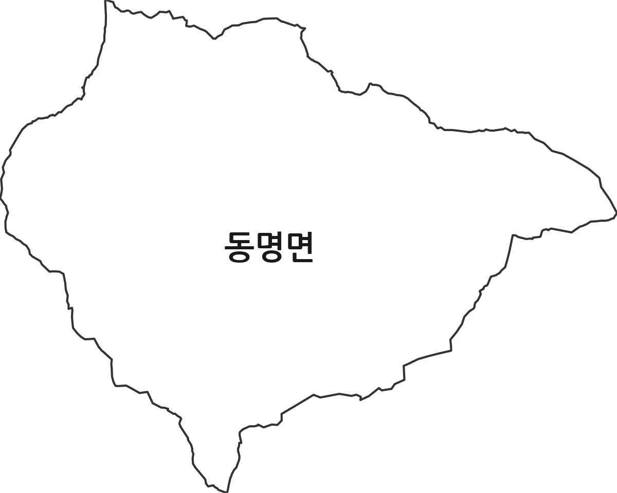 경상북도 칠곡군 동명면 행정동 행정구역 경계 지도