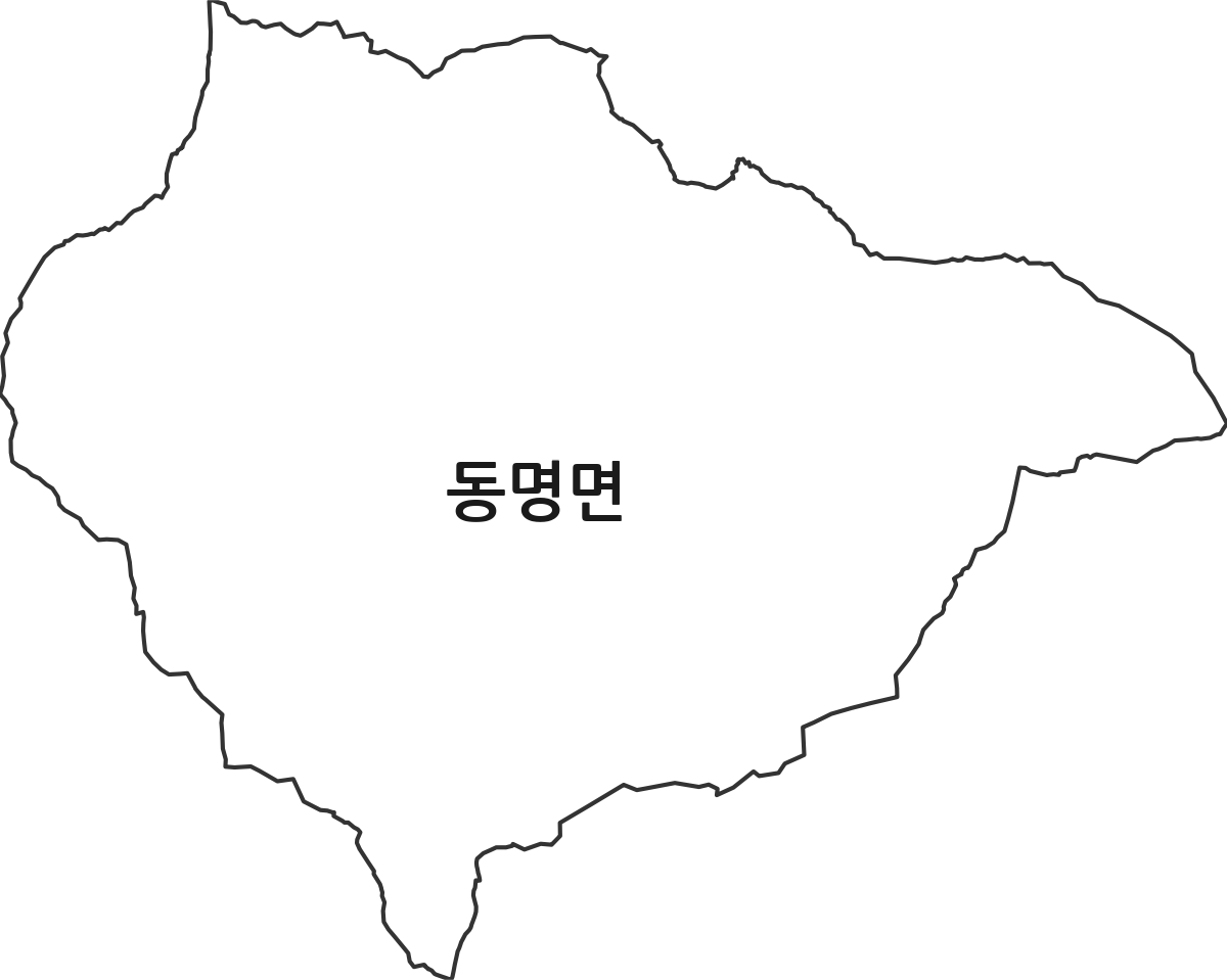 경상북도 칠곡군 동명면 법정동 행정구역 경계 지도