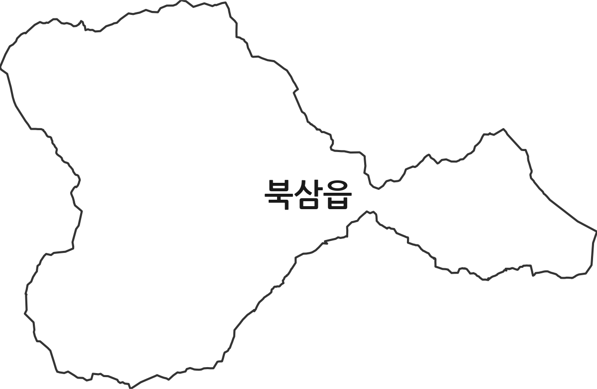 경상북도 칠곡군 북삼읍 법정동 행정구역 경계 지도