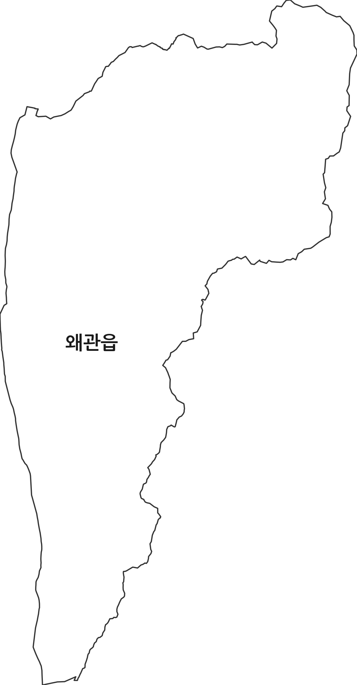경상북도 칠곡군 왜관읍 법정동 행정구역 경계 지도