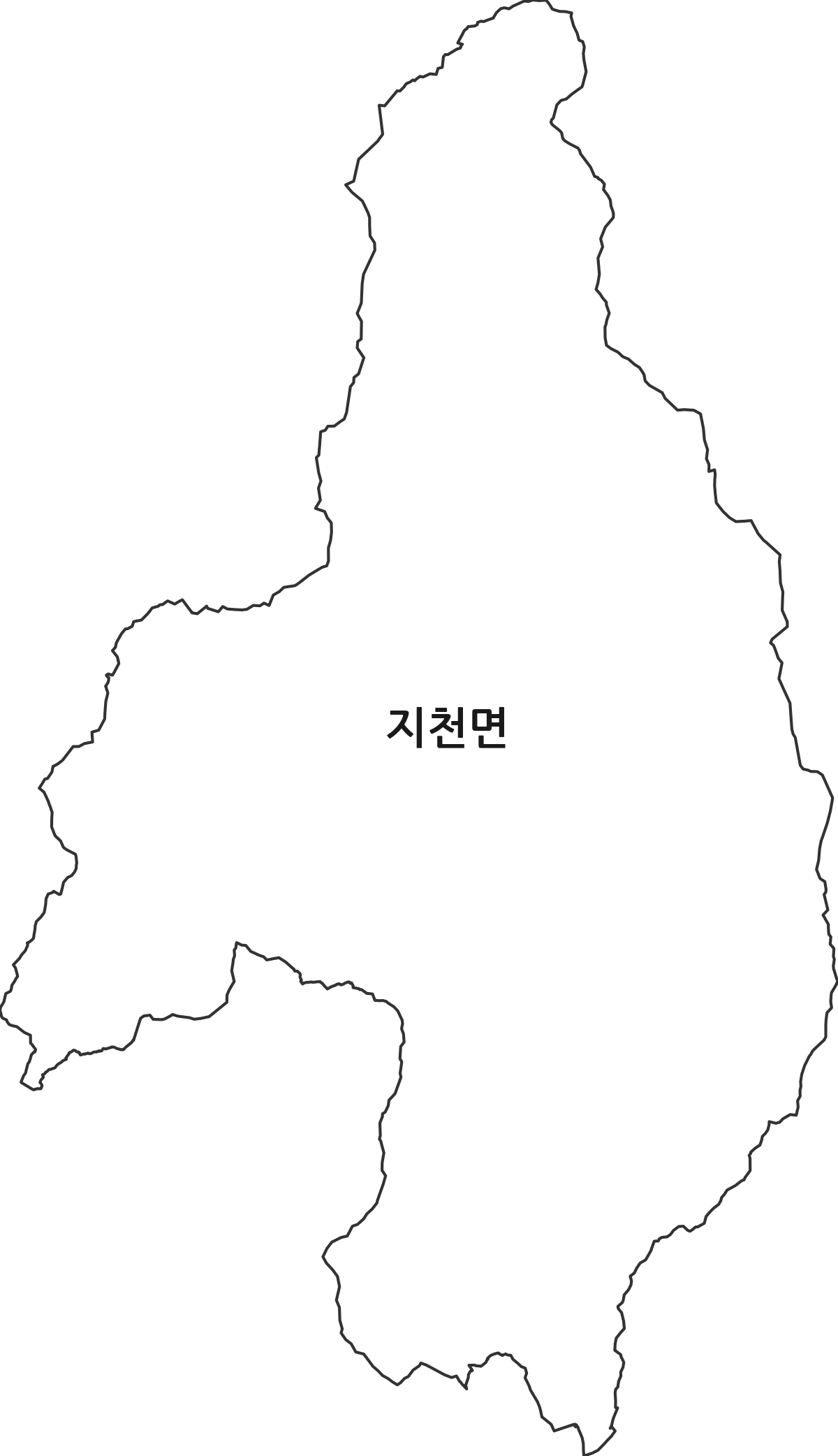 경상북도 칠곡군 지천면 법정동 행정구역 경계 지도
