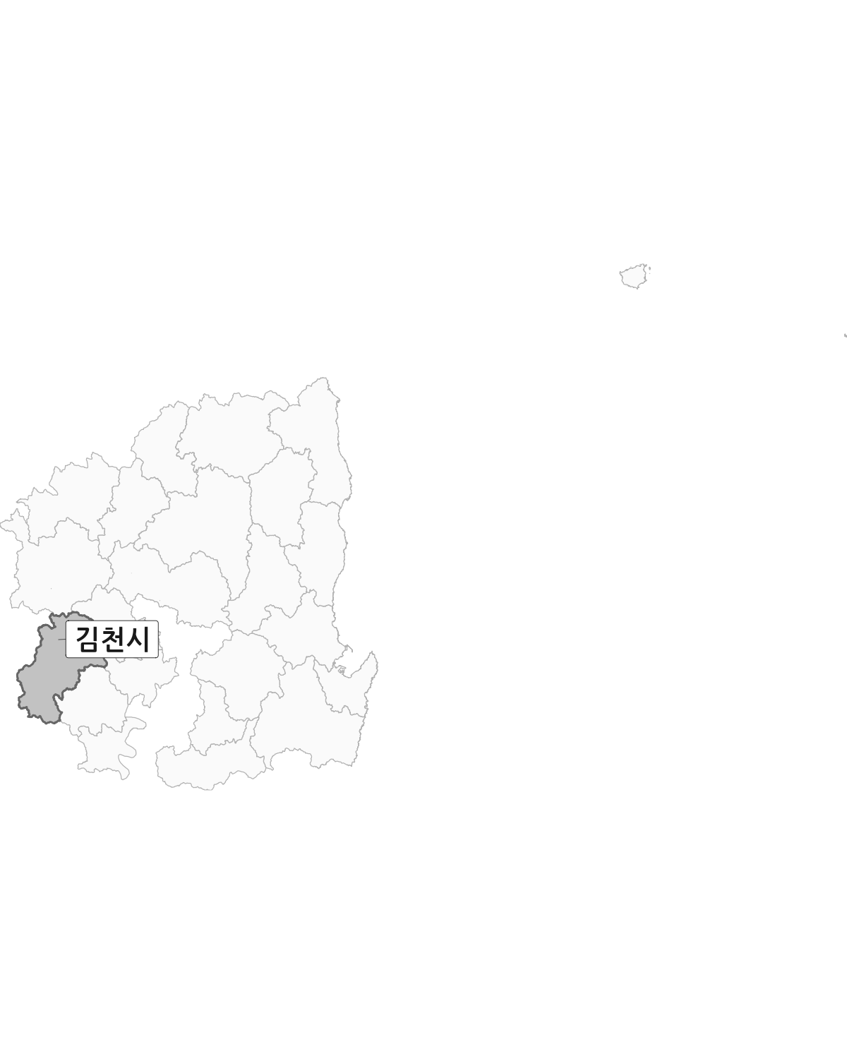 경상북도 범위 내 김천시 행정구역 경계 지도