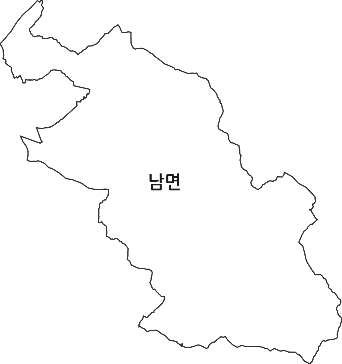 경상북도 김천시 남면 행정동 행정구역 경계 지도