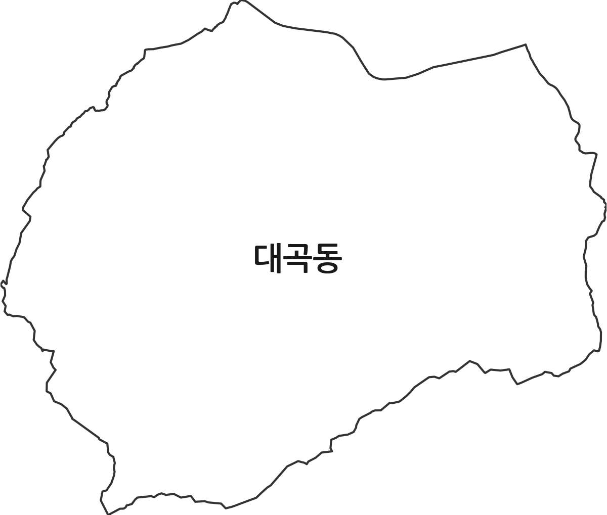 경상북도 김천시 대곡동 행정동 행정구역 경계 지도